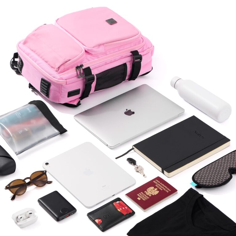 fotografia produktowa packshot w studio plecak pink izometryk